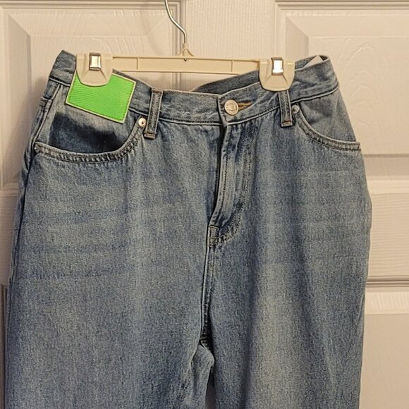 Fabulous Ann Andelman Asymmetrical Twisted Flared Jeans Blue EUC - Picture 4 of 10